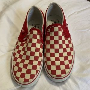 Vans Classic Slip On Red and White Check Sneaker